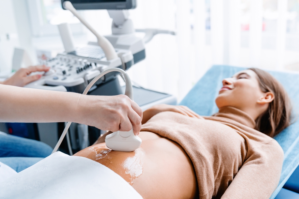 pregnant woman getting an ultrasound.